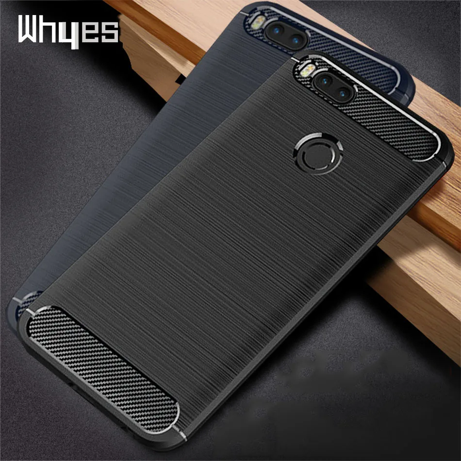 Мягкий силиконовый чехол Whyes для Xiaomi Mi 5X A1 Mi5X противоударный из углеродного