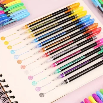 

12/18/36/48colors Gel Pen Refills Highlighters Glitter Pastel Pen Set Adult Coloring Books Journals Drawing Doodling Art Marker