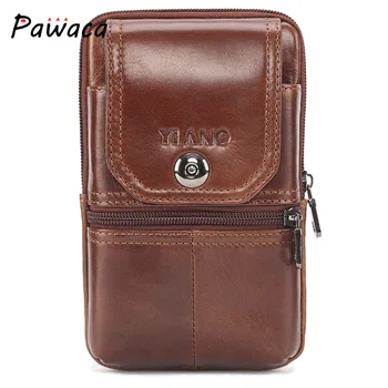 

Genuine Leather Wallet Belt Bag Middle-aged Man Wears a Belt Mobile Phone Bag Leather Large-capacity Cross-section