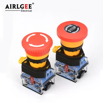 

22mm emergency stop switch button mushroom head self-locking button LA38-11ZS / stop emergency power failure stop 1NO 1NO / 2NC