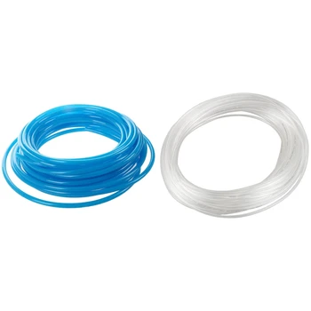 

2Pcs Pneumatic Polyurethane Pu Hose Tube Pipe - 10M 32.8Ft 6Mm x 4Mmblue & 20M 65.6Ft 4Mm x 2.5Mm Transparent