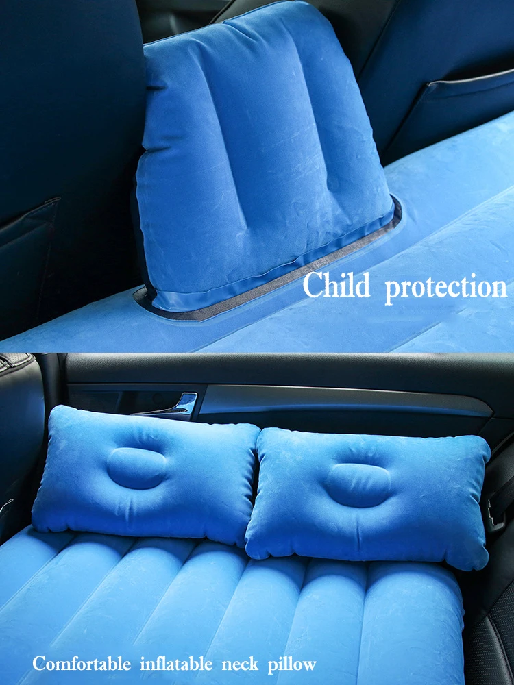 Car inflatable bed PVC flocking car bed in car travel inflatable