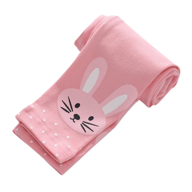 Обтягивающие штаны для маленьких девочек теплые леггинсы эластичные штаны с рисунком кролика для девочек мягкие хлопковые осенние брюки - Цвет: P