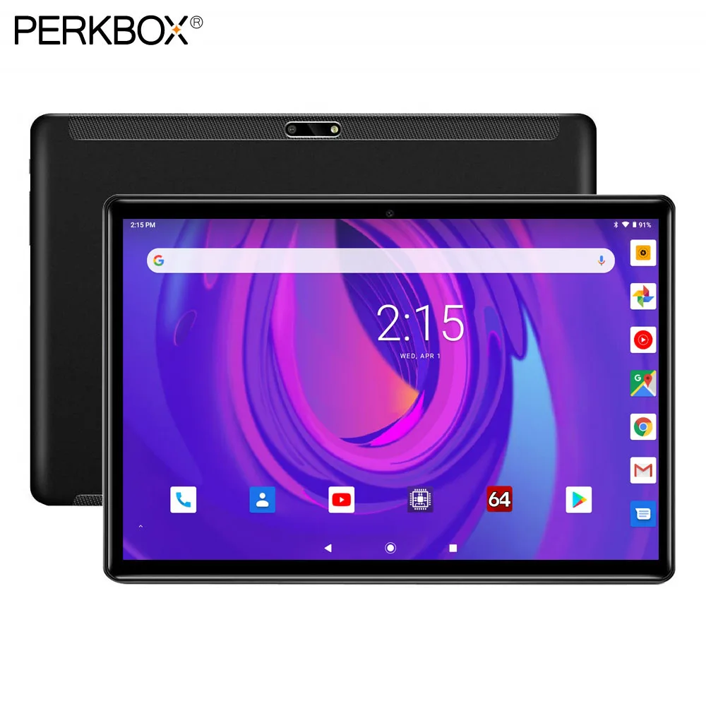 Планшет на Android 9 10 дюймов 32 Гб ПЗУ 2.5D стекло 1280x800 IPS экран две SIM-карты Wi-Fi Bluetooth