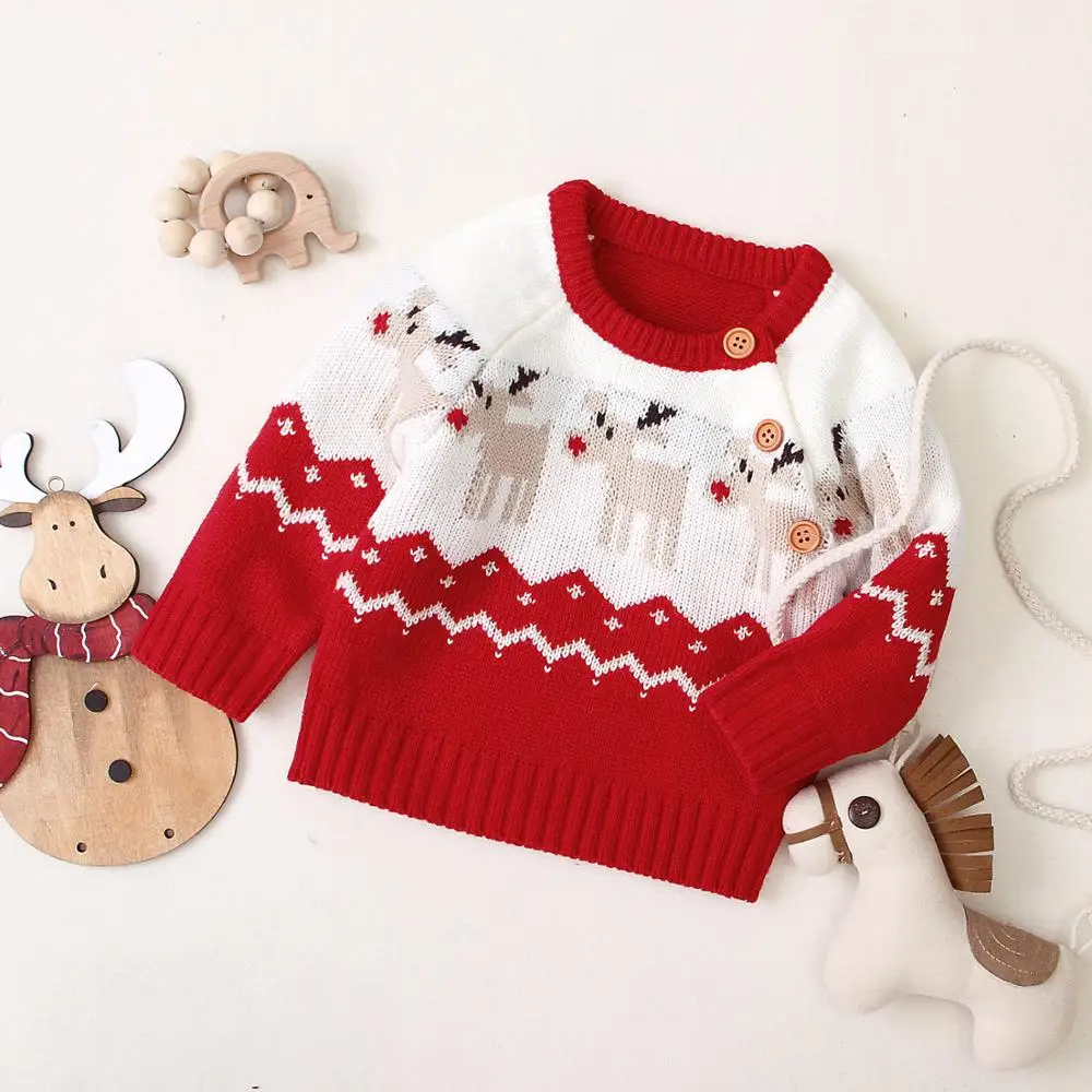 Online Suéteres para bebés recién nacidos niños ropa de invierno Navidad de punto para niños pequeños niñas jerseys otoño prendas de vestir exteriores infantil de manga larga prendas de punto