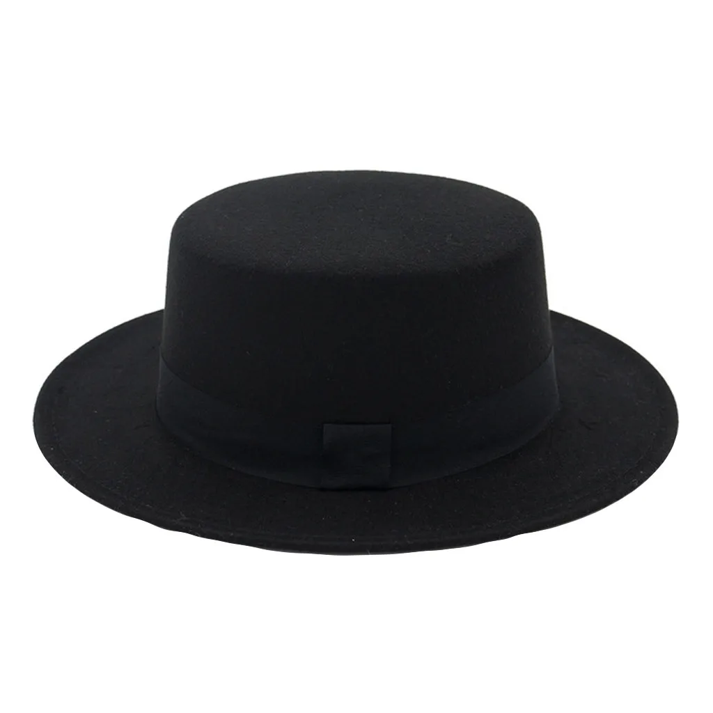 Фетровая Шляпа с широкими полями, шерстяная Шляпа, Женская фетровая Шляпа с плоским верхом, Шляпа Федора, вечерние шляпы, мягкая фетровая Шляпа, шапка-собачка, Sombrero Mujer, Шляпа