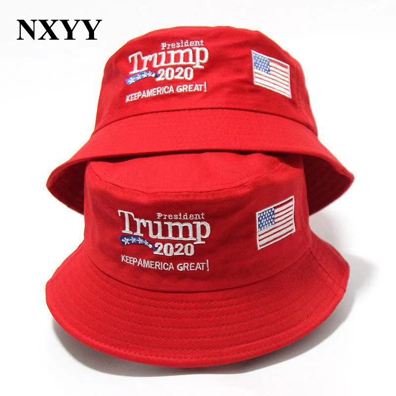 NXYY Exquisite Workmanship President Donald Trump Bucket Hats Keep America Great Again Hat Red Printing Fisherman's Cap Unisex