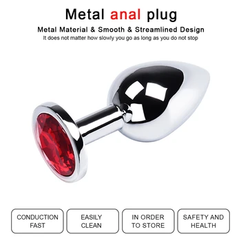 Sex Vibrator Metal Anal Toys For Women Adult Sex Products Men Butt Plug Stainles Steel Anal Plug Sex-toy Anal DildoToys 8 Color 5