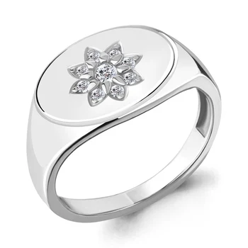 

Rings with cubic AQUAMARINE case, Silver 925