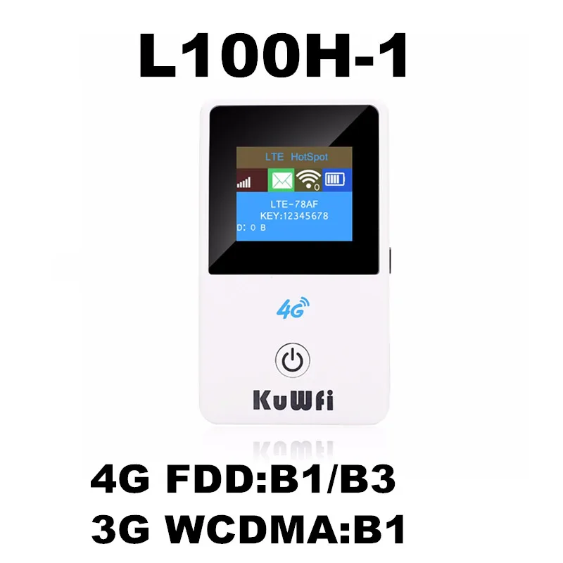 KuWFi 4G беспроводной маршрутизатор разблокированный 3g/4G FDD/TDD Wifi роутер 4G мобильный Wifi Hotsport переносной Автомобильный Wifi роутер с слотом для sim-карты - Цвет: L100H-1