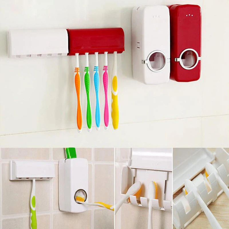 Automatic Toothpaste Squeezer Toothpaste Dispenser Toothbrush Holder Wall Suction Wash Set Home Tools Bathroom Accessories