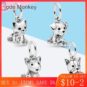 

CodeMonkey 4 Style Little Cute Dog Charms Beads Fit Original Charms Braclet Hot Sale 2020 New Pendant DIY Jewelry Making S925