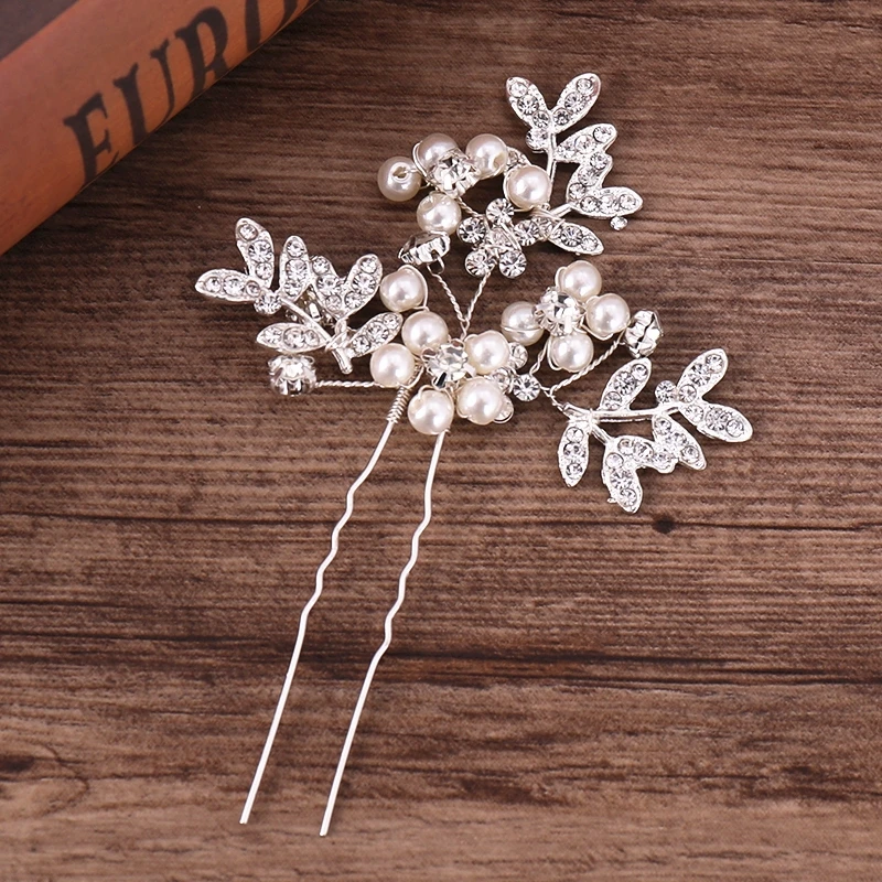 Bridal Hairpins Wedding Hair Accessories Tiara Pearl Rhinestone Flower Bridal Headpiece Wedding Hair Pins For Women Hair Jewelry Bridal Hairpins Wedding Hair Accessories Tiara Pearl Rhinestone Flower Bridal Headpiece Wedding Hair Pins For Women Hair Jewelry