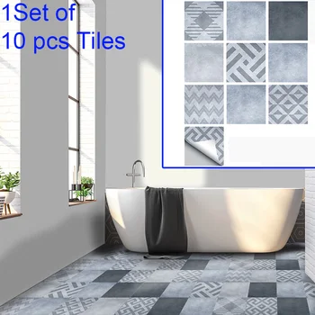 

PVC High Quality Floor Tile Stickers Wear-resistant Waterproof Non-slip 20*20cm Suitable For Living Room Kitchen Or Bathroom
