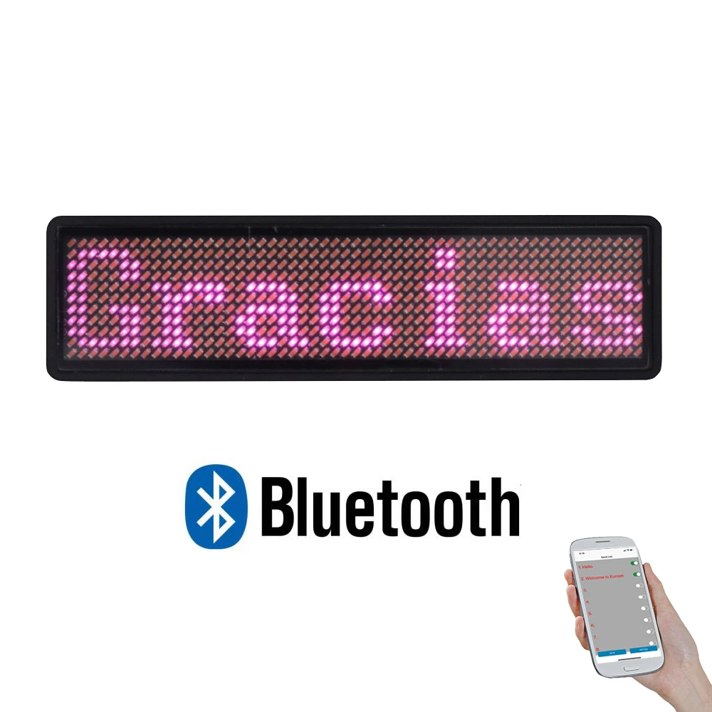 Bluetooth светодиодный значок миниатюрный дисплей точечная матрица 11*55 широкий