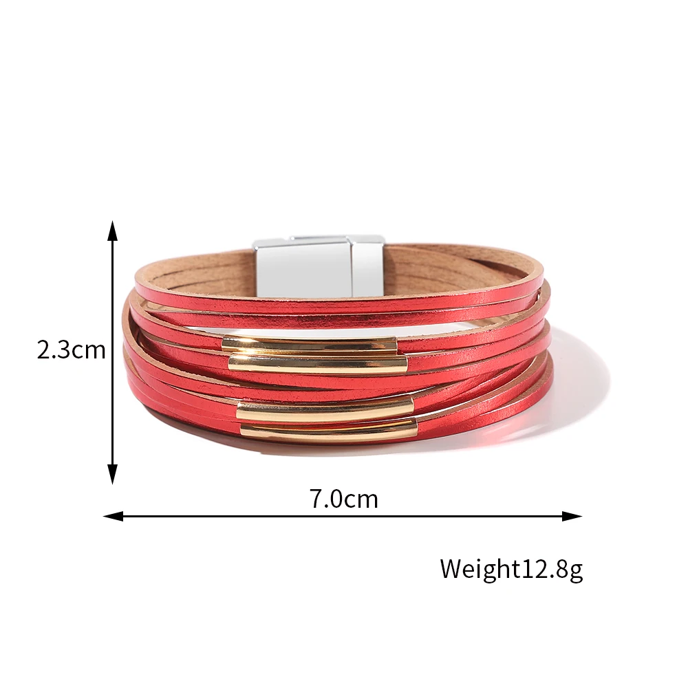 WYBU Four Styles Charm Bracelet for Women Teen Girl Multilayer Wide Leather Wrap Bracelet Jewelry Gift Idea Wristbands Jewelry for leather bracelet charm bracelet