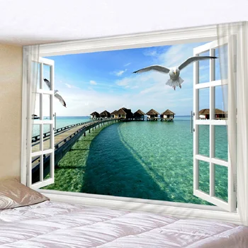 

Landscape Tapestry Wall Hanging, Polyester 3D Print for Livingroom Bedroom Dorm Home Office Decor Curtain Tapestry Wall Decor