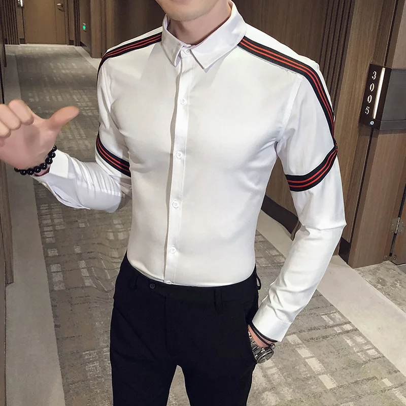 2020 Designer Shirts Men Long Sleeve Slim Fit Casual Men Shirt Black White Formal Business Dress Shirts Camisa Social Masculina 2020 Designer Shirts Men Long Sleeve Slim Fit Casual Men Shirt Black White Formal Business Dress Shirts Camisa Social Masculina