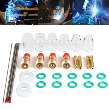 

Durable 30pcs TIG Welding Stubby Gas Lens Heat Cup Kit For Tig WP-17 / 18/26 Torch Power Tool Parts