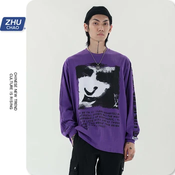 

woman/Men's clothes Sweatshirt High street rock portrait print long sleeve T-shirt fashion top Harajuku Hip hop high street