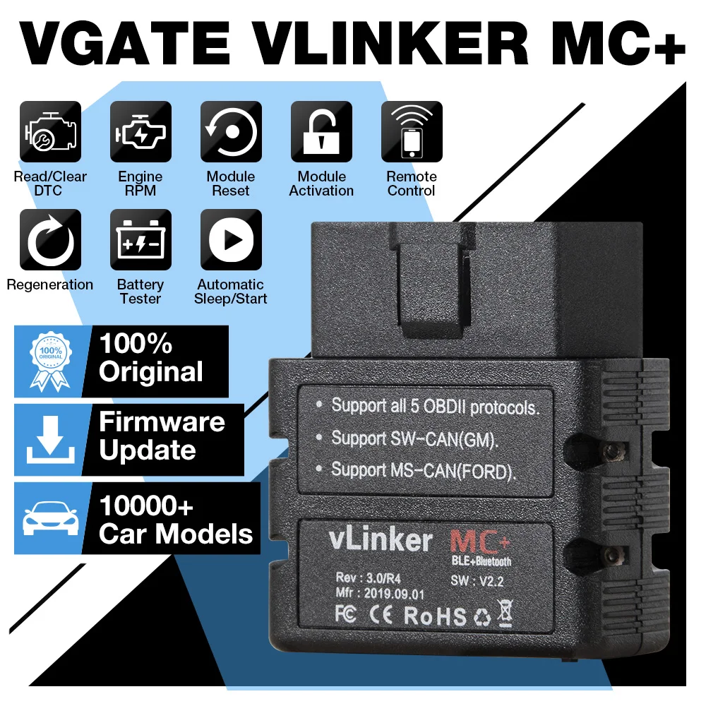 Диагностический сканер Vgate vLinker MC + ELM327 диагностический инструмент для автомобиля
