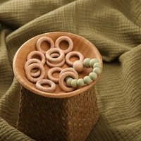 20PCS Wooden Ring Baby Teether 25mm/30mm Circle Beech Ring Natural Wood Rodent Teething Rings DIY Bracelet Ornaments Accessories 1