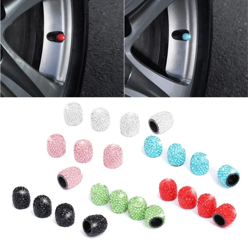 4 шт./компл. колпачки для автомобильных шин блестящие стразы пылезащитные крышки универсальные DIY