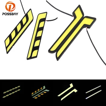

POSSBAY Car Driving DRL Daytime Running Lights COB DC12V Car Led Light Bar Waterproof Fog Driving Lamp White/White Yellow