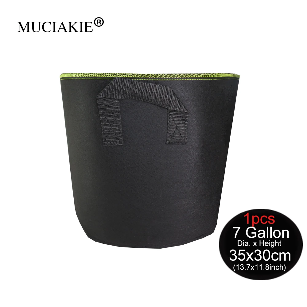 MUCIAKIE 1-10 галлонов зеленый черный горшок из ткани завод мешок корень контейнер завод растут мешок - Цвет: 7 Gallon