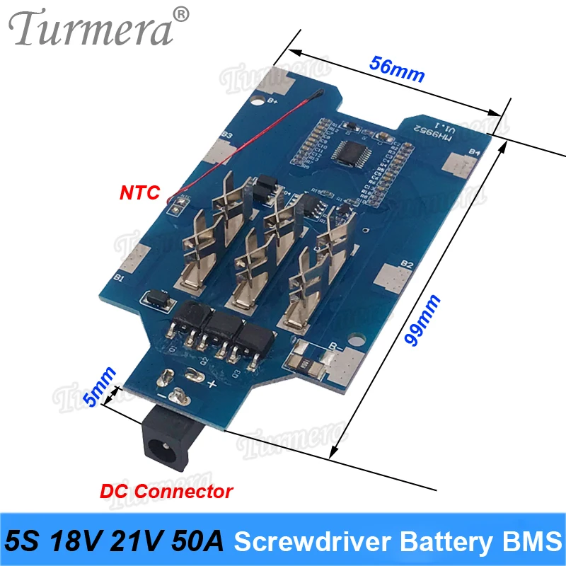 BMS Lithium Battery Board 5S 18V 21V 50A with Balance for 21V 18V Screwdriver Shurik and Vacuum Cleaner Battery Pack Use Turmera