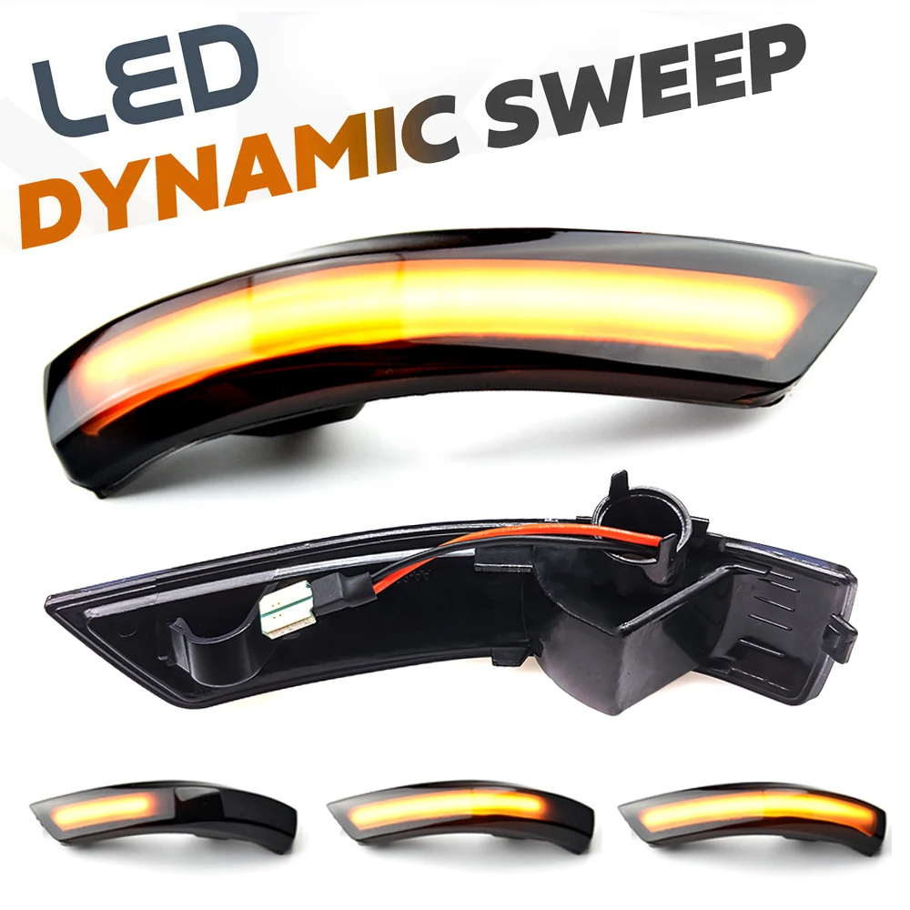 2Pcs Dynamic LED Turn Signal Lights Rearview Mirror Indicator Blinker Repeater Lamps For Ford Mondeo 4 Mk4 Focus 2 Mk2 3 Mk3 3.5