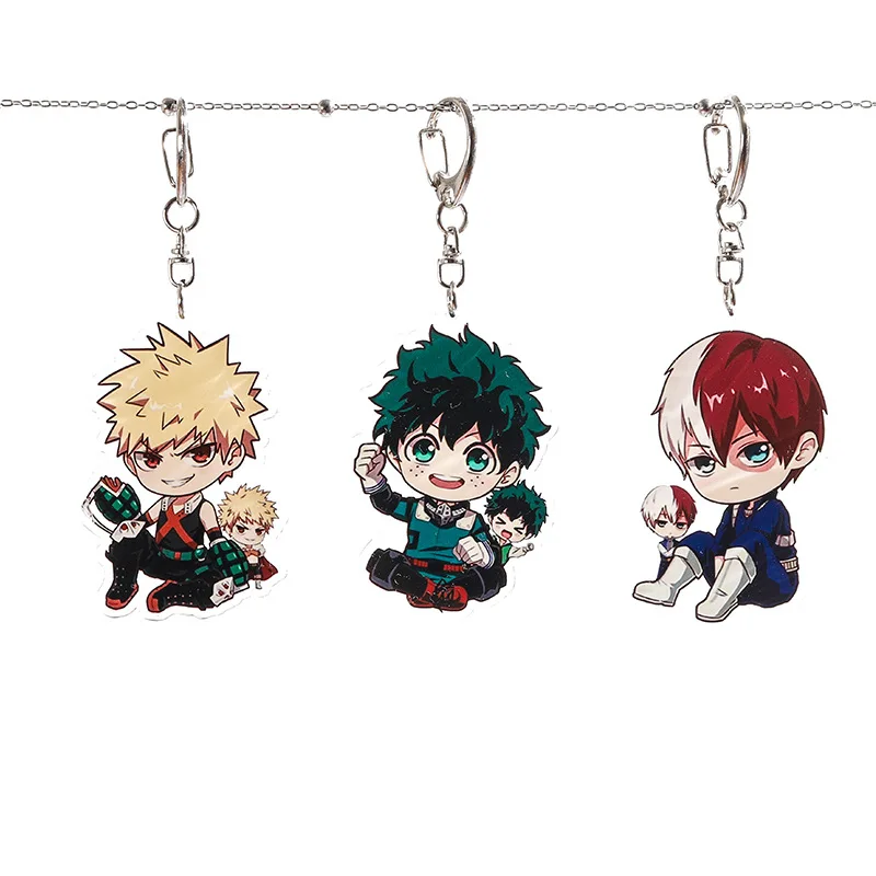 Аниме My Hero Academy брелок Bakugou Katsuki Todoroki Shouto Midoriya Izuku рюкзак аксессуары акриловая подвеска брелок