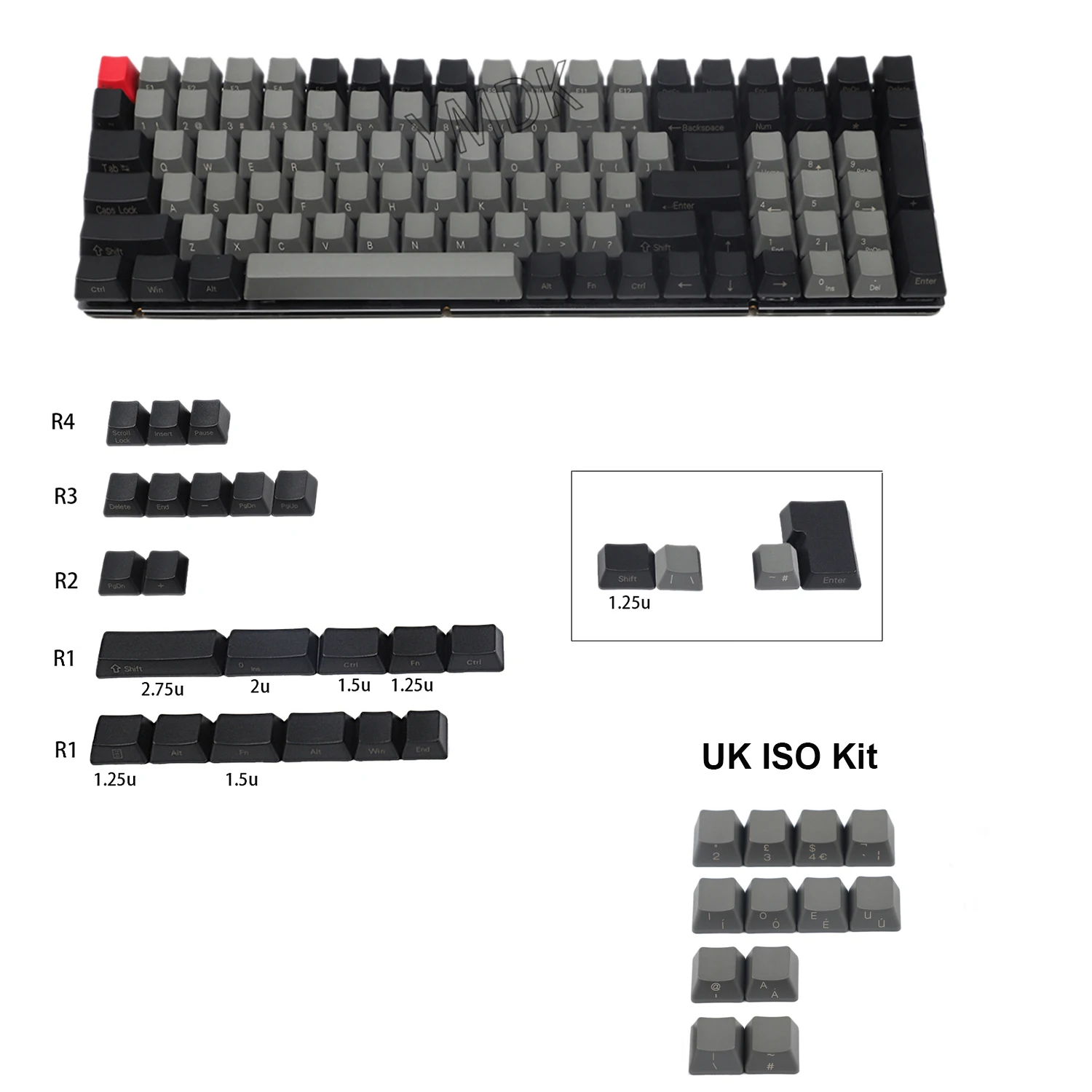 Dolch Laser Eteched UK Italian German Spain ISO Russian OEM Profile Thick PBT Keycap For MX Mechanical Keyboard YMD96 104 87 61