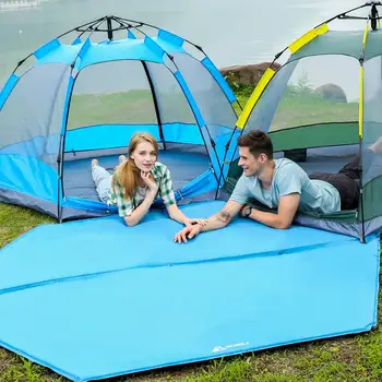 

Hexagonal Automatic Inflatable Pad Outdoors Waterproof Camping Tent Tarp Lightweight Hammock Rain Fly Tent Cover Mat