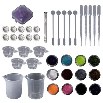 

1 Set Epoxy Resin Kit DIY Jewelry Dry Flower Glitter Powder Shiny Dropper Cup Silicone Handmade Tackle Handmade Accessories Cast