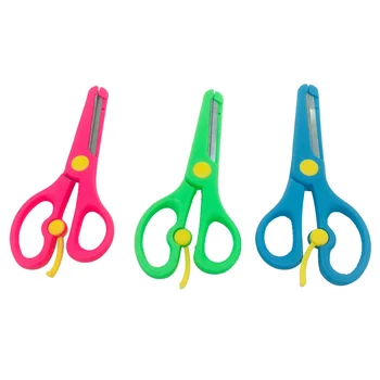

3 Pcs Scissors Stretch Safety Cute DIY Craft Plastic Edge Scissors for Kids