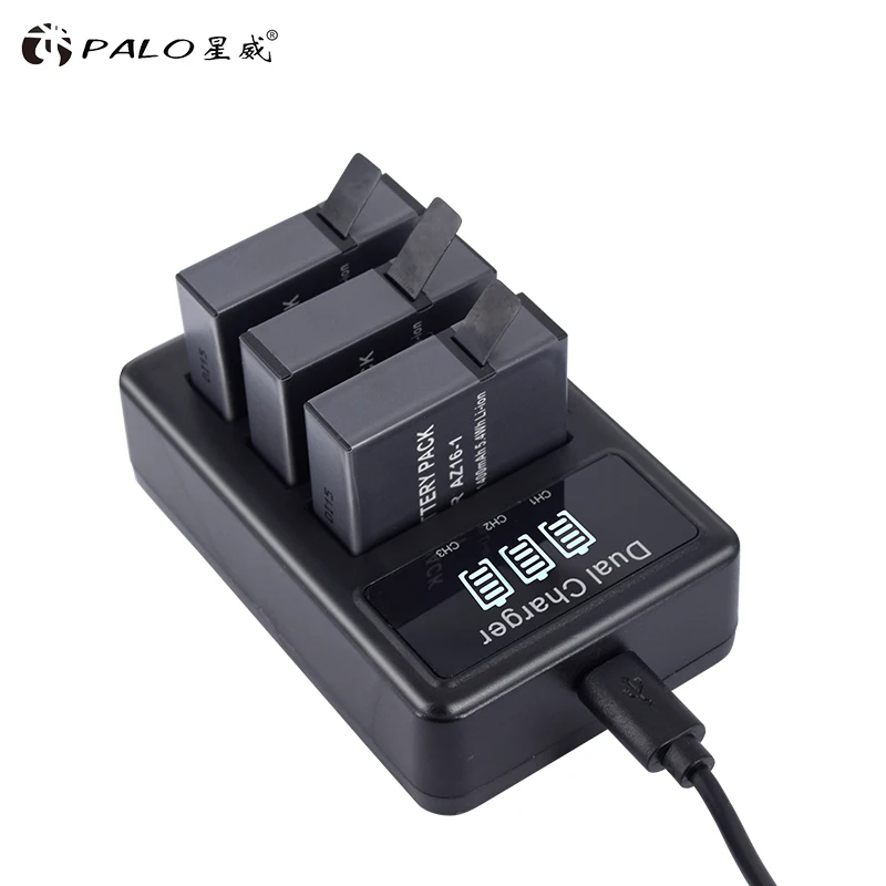 3 шт 1400mAh 3,85 V батарея AZ16-1+ светодиодный USB 3 слота зарядное устройство для Xiao mi Yi 2 4K батарея оригинальные Xiao mi Yi Lite Экшн камеры