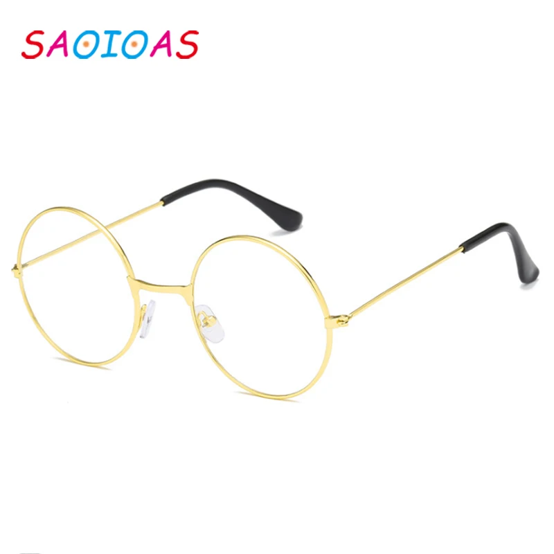SAOIOAS винтажные большие шестигранные очки для глаз, Ретро металлическая оправа, прозрачные линзы, очки Oculos, художественные очки, очки Gafas De - Цвет оправы: B5