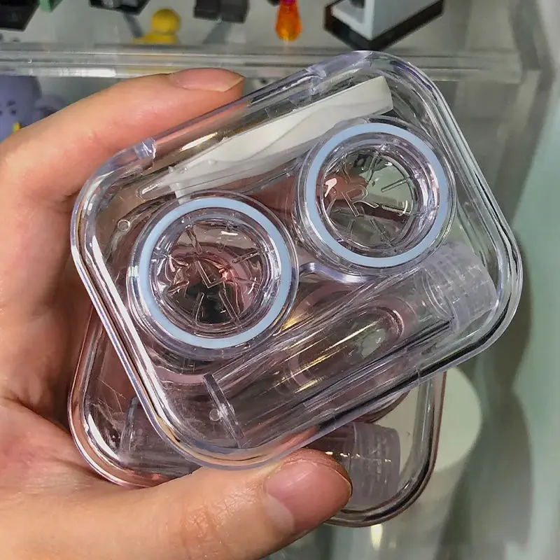 Contact Lenses Case Plastic Include Tweezers Suction Set Portable Contact Lens Box For Women Travel contact lenses tools
