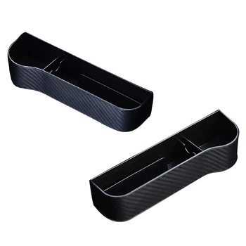 

Newest Car Seat Storage Slot Box, Multi-Functional Slot Storage Box, Carbon Fiber Cup Holder Storage Box Finisher (Black)
