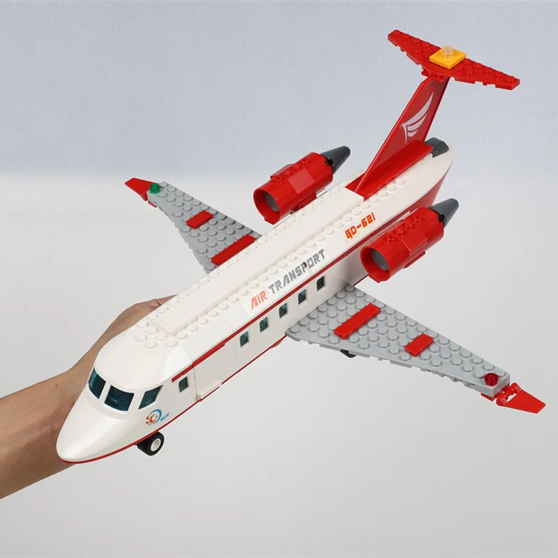 

Passenger Airplane City Buildings Blocks Bricks legoINGlys Creator DIY Aircraft Model Kit Kids Toys For Boy Gift Educational Toy
