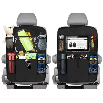 

2pcs Car Seat Back Organizer 9 Storage Pockets with Touch Screen Tablet Holder Protector for Kids Children Car Accessories 5