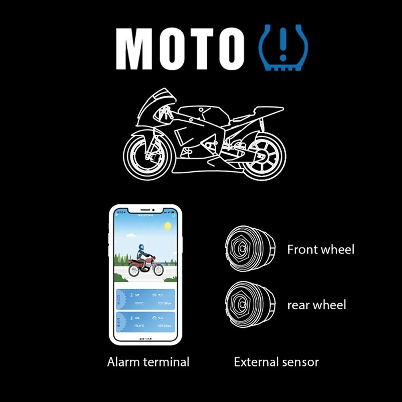 Система контроля давления в мотоциклетных шинах, беспроводной Bluetooth Tpms, мобильный телефон, приложение для обнаружения, внешний датчик, авто