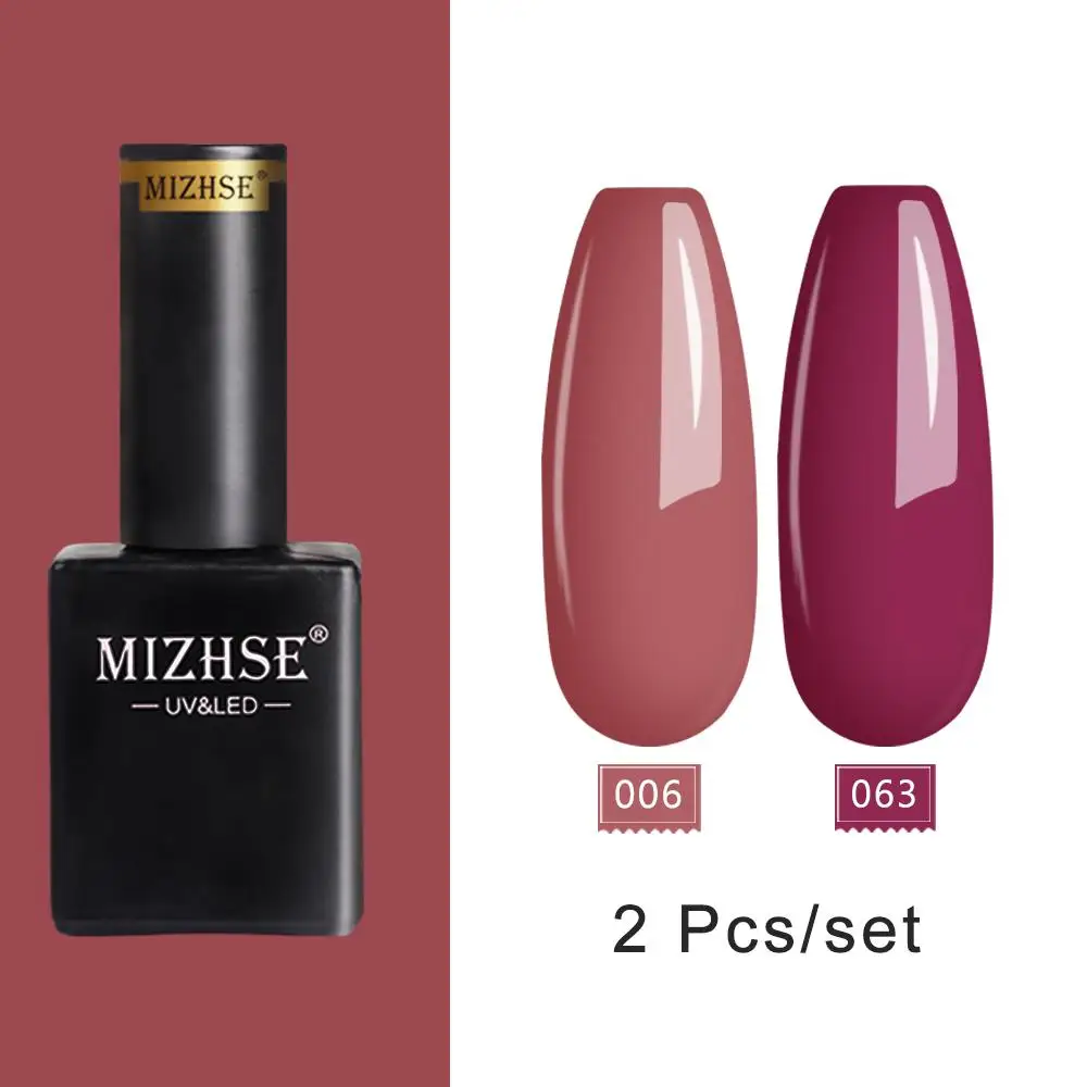 MIZHSE 2 шт./лот Блеск УФ набор гель-лаков для ногтей цветная серия Led Блестящие Блестки Led Лак для ногтей набор Полупостоянный гель - Цвет: E-006-063