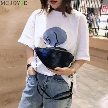 

Fashion PU Leather Women Fanny Waist Bag Zipper Female Chest Crossbody Pack