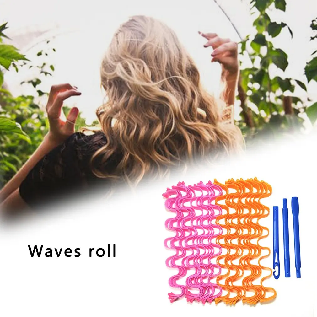 24 Egg Rolls Large Curls Do Not Hurt Hair Curling Iron Artifact Magic Volume Diy Spiral Big Wave Curling Tube Roll Plastic 55cm