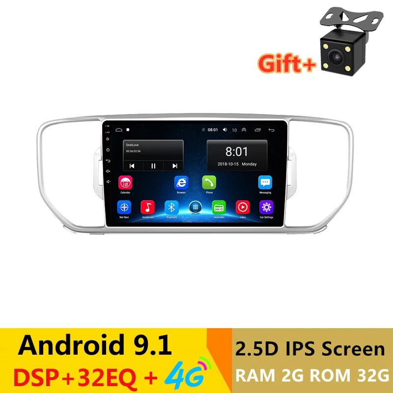 Perfect 9" 2G RAM 32G ROM Android Car DVD Video Player GPS for KIA Sportage 3 4 2016 2017 2018 KX5 audio radio stereo navigation wifi 0