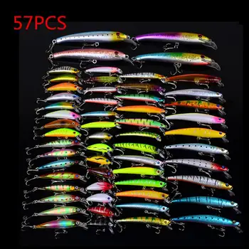 

Fishing Lure Kits 57pcs/lot Assorted Fishing Lures Minnow Culter Perch Lure Crank Bait Mixed Tackle 8 Models