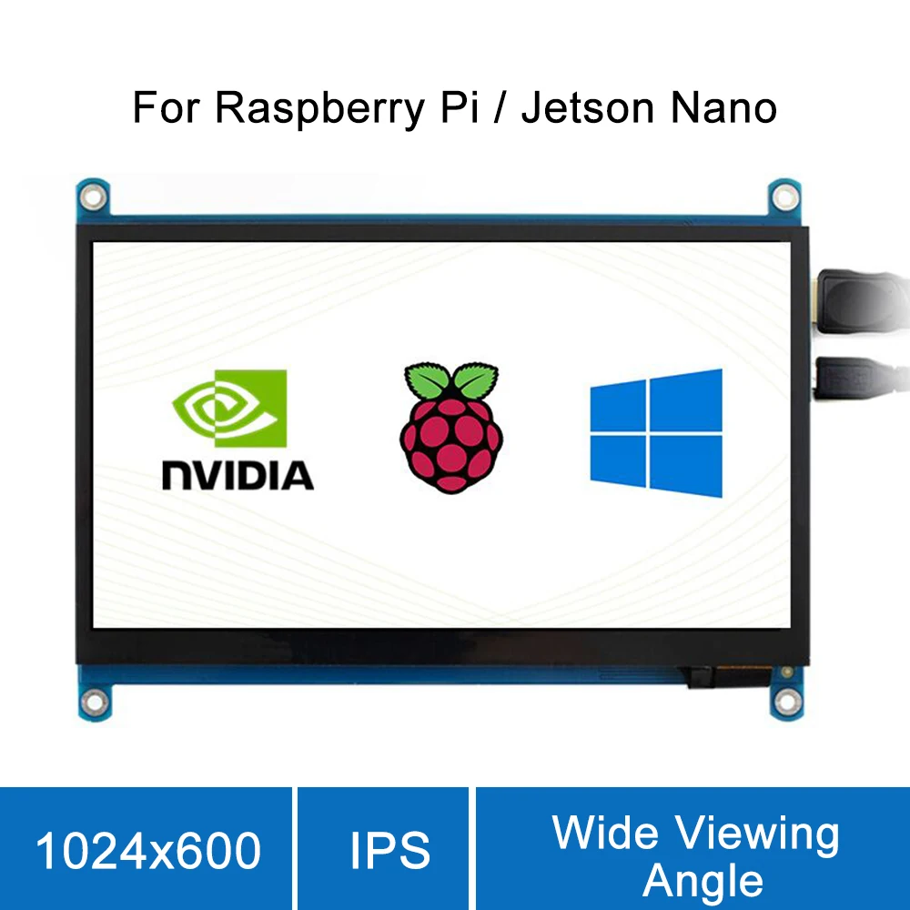7 дюймовый сенсорный экран Raspberry Pi 4B 1024x600 IPS емкостный ЖК поддерживает различные