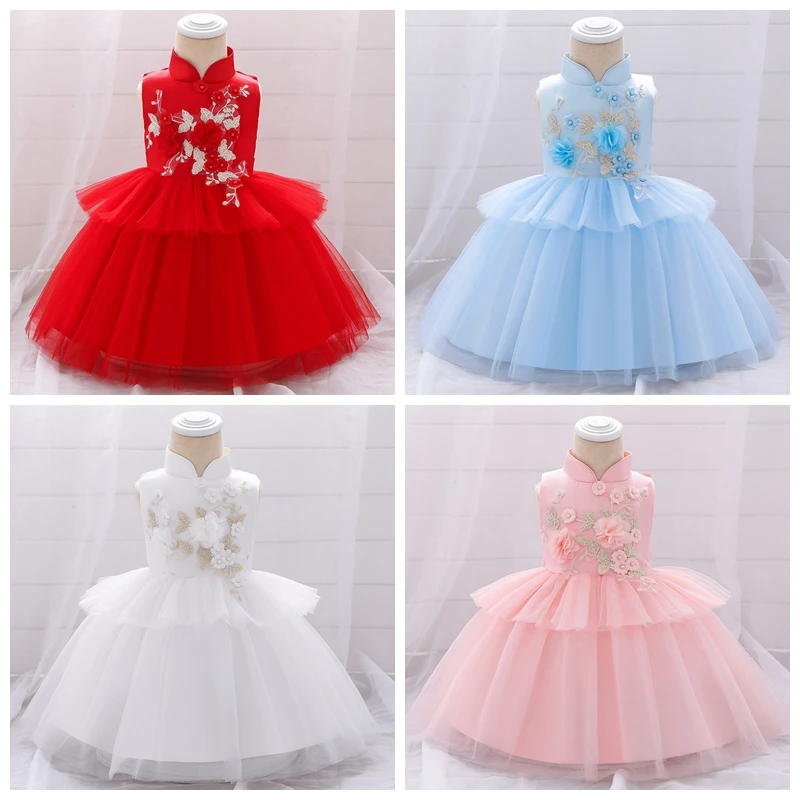 Новое Летнее Детское платье для девочки 1 года платье на день рождения, белое кружевное платье для крещения vestido infantil, платья принцесс с бантом для Свадебная вечеринка